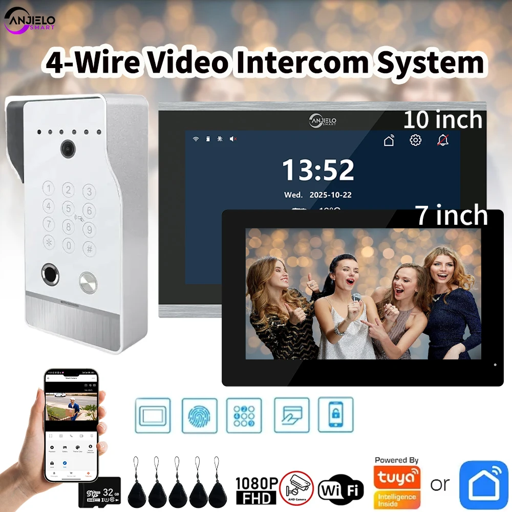 ANJIELOTuya Smart 5in1 Unlock 1080P High Quality Large Size Doorbell Video Intercom System for Home Apartment Videophone
ANJIELOTuya Smart 5in1 Unlock 1080P High Quality Large Size Doorbell Video Intercom System for Home Apartment Videophone