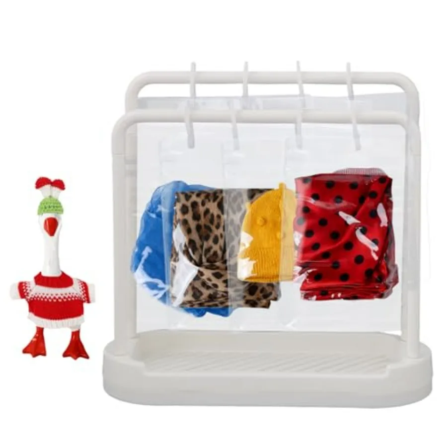 Desktop Goose Clothing Storage Rack with 20 PVC Clear Bags, Detachable Plastic Goose Clothes Hanger with 20 Hooks Clothes Organ
Desktop Goose Clothing Storage Rack with 20 PVC Clear Bags, Detachable Plastic Goose Clothes Hanger with 20 Hooks Clothes Organ