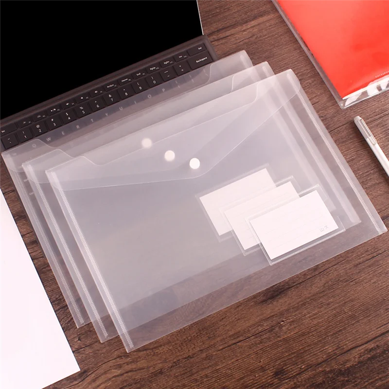 ABFM-50PCS Transparent Waterproof Envelope Folder With Buttons A4 Size Thickened Plastic Material For School Office
ABFM-50PCS Transparent Waterproof Envelope Folder With Buttons A4 Size Thickened Plastic Material For School Office