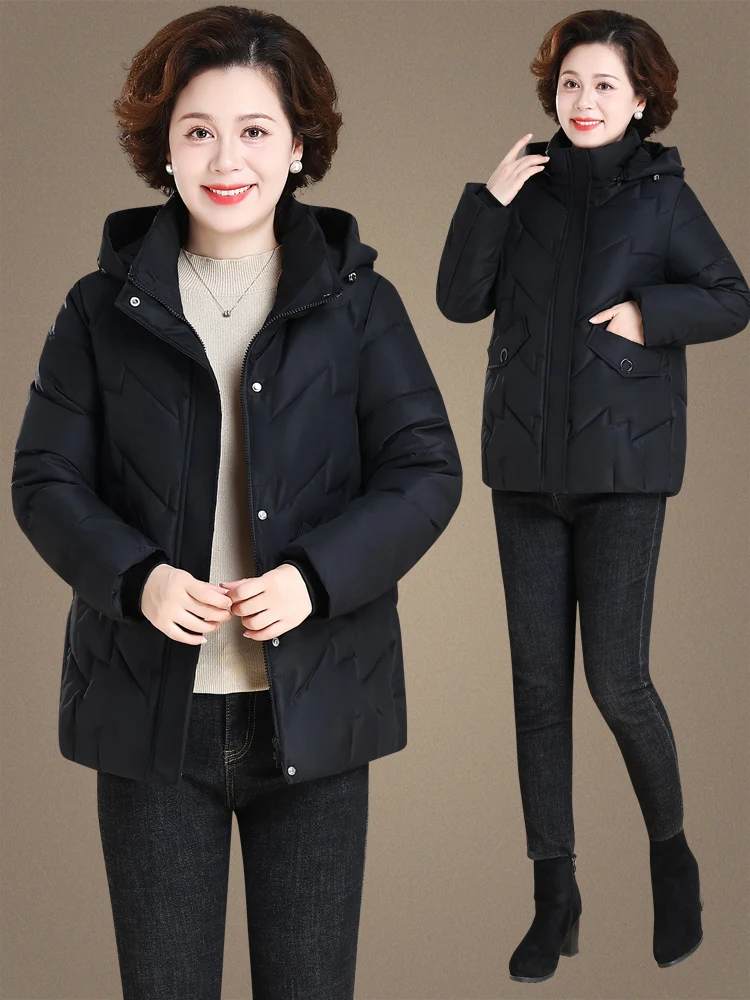Thiened Fce Winter Jaet for Middle-Aged Mothers Winter Cotton Coat Warm And Sli Women's Casual Sle Zipper Closure
Thiened Fce Winter Jaet for Middle-Aged Mothers Winter Cotton Coat Warm And Sli Women's Casual Sle Zipper Closure