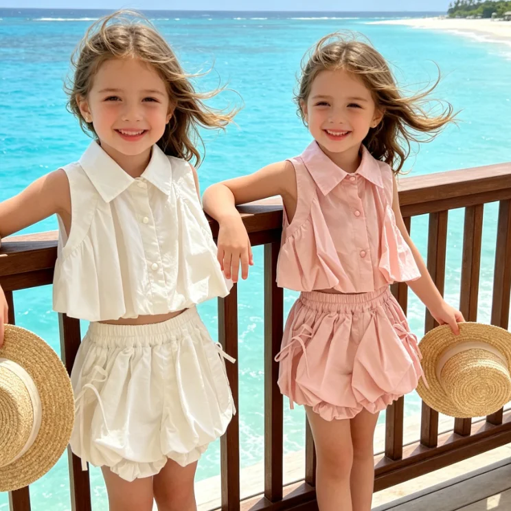 Girls Set 2026 Spring and Summer New Childrens Clothing Korean Girl Baby Sweet Pleated Shirt Bondage Flower Bud Shorts Two Sets
Girls Set 2026 Spring and Summer New Childrens Clothing Korean Girl Baby Sweet Pleated Shirt Bondage Flower Bud Shorts Two Sets