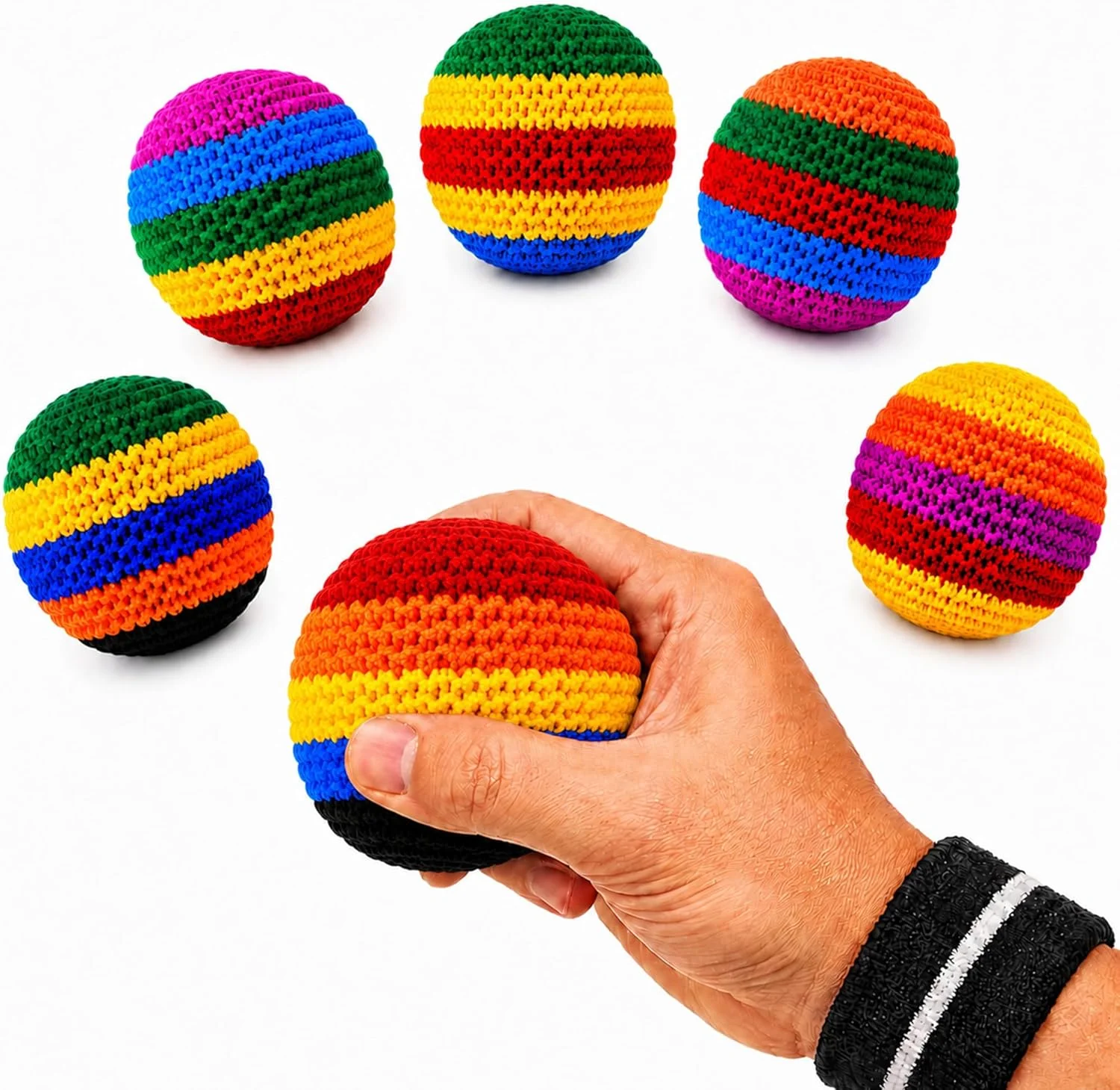 Qeeman Hand-Made Dirtbag Hacky Sacks Footbag, 2026 Upgraded Crochet Knitted, Multicolored Kick & Juggling Balls for Beginners and Adults
Qeeman Hand-Made Dirtbag Hacky Sacks Footbag, 2026 Upgraded Crochet Knitted, Multicolored Kick & Juggling Balls for Beginners and Adults