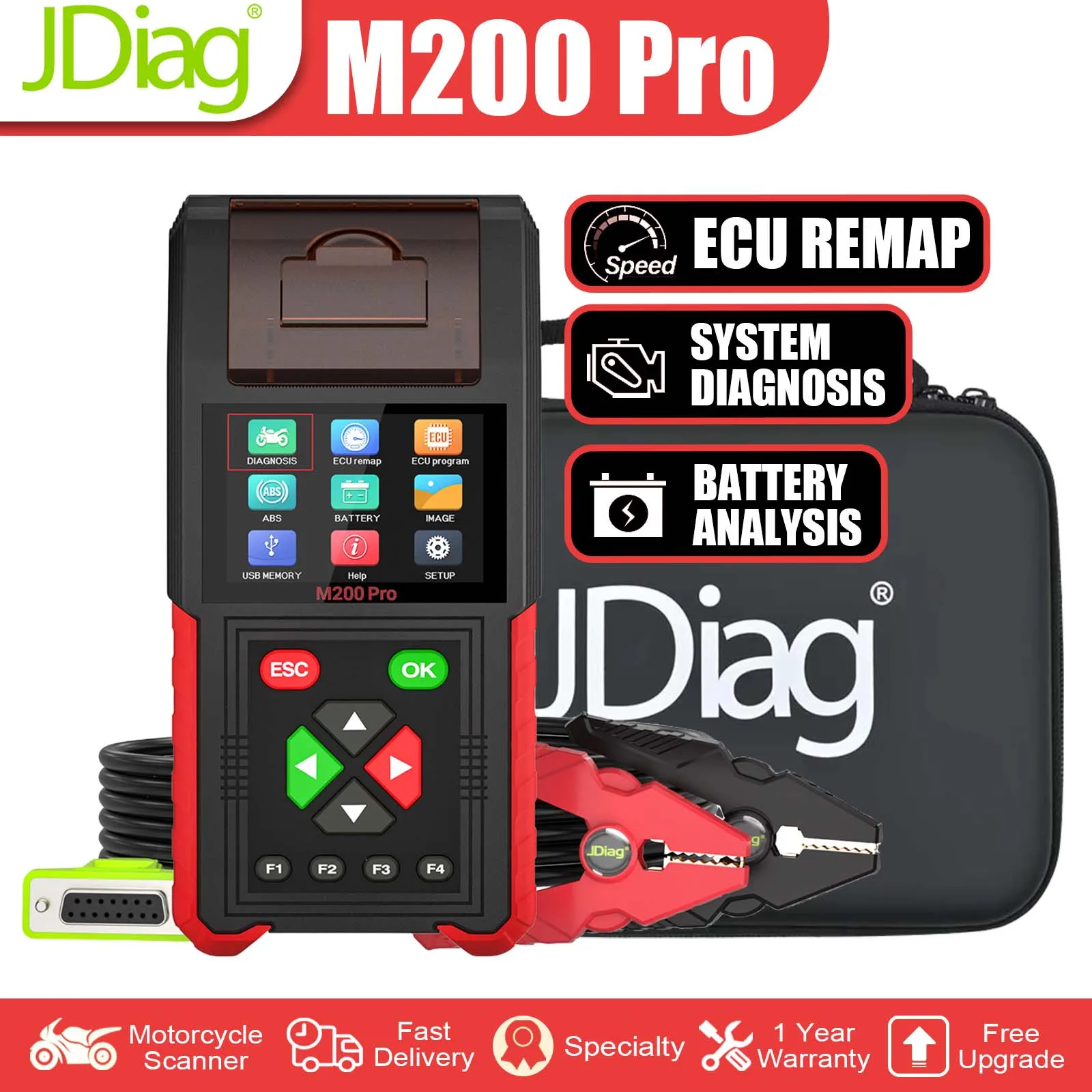 2026 JDiag M200 Pro Motorcycle Scanner ECU Remap Programming Battery Tester ABS System Code Diagnostic Tool for HONDA Yamaha KTM
2026 JDiag M200 Pro Motorcycle Scanner ECU Remap Programming Battery Tester ABS System Code Diagnostic Tool for HONDA Yamaha KTM