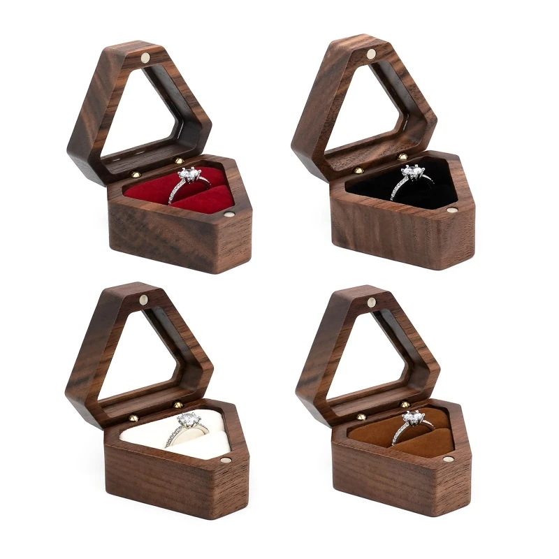 Multifunction Small Jewelry Box for Triangle Shape Mini Wooden Ring Box Soft Interior Holder for Proposal Wedd
Multifunction Small Jewelry Box for Triangle Shape Mini Wooden Ring Box Soft Interior Holder for Proposal Wedd