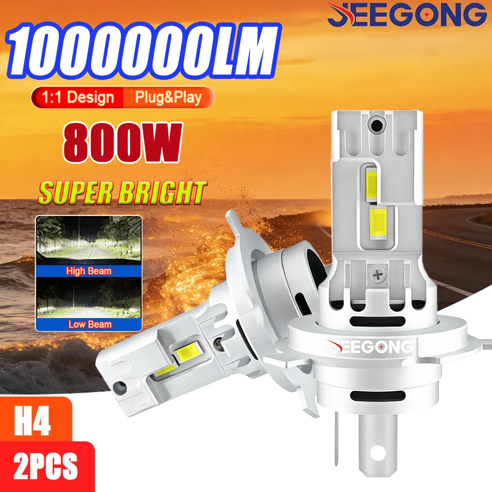 Светодиодные фары H4 Turbo LED 1000000LM 800W, без ошибок Canbus, H4 LED высокой мощности, беспроводные, Plug and Play, 12V, 6000K, белый свет, 2 шт.
Светодиодные фары H4 Turbo LED 1000000LM 800W, без ошибок Canbus, H4 LED высокой мощности, беспроводные, Plug and Play, 12V, 6000K, белый свет, 2 шт.