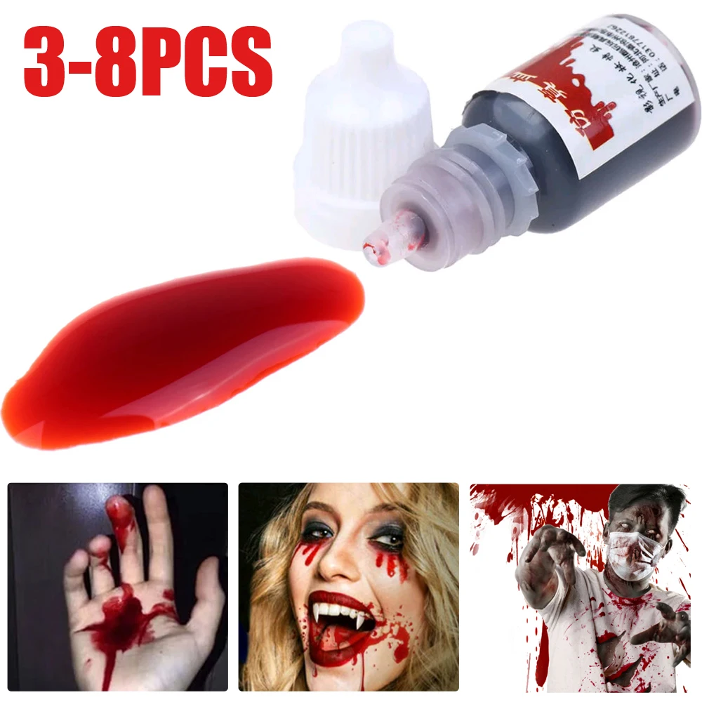 3-8pcs 5ml Fake Blood Liquid Bottle Stage Prank Theatrical Vampire Cosplay Hematopoietic Props Halloween Party Horror Tool
3-8pcs 5ml Fake Blood Liquid Bottle Stage Prank Theatrical Vampire Cosplay Hematopoietic Props Halloween Party Horror Tool