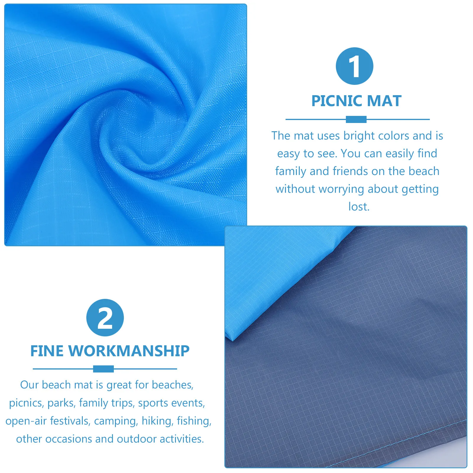 1Pcs Waterproof Picnic Mat Portable Nylon Beach Blanket Foldable Lightweight Outdoor Cushion with 4 Pegs for Camping Hiking
1Pcs Waterproof Picnic Mat Portable Nylon Beach Blanket Foldable Lightweight Outdoor Cushion with 4 Pegs for Camping Hiking