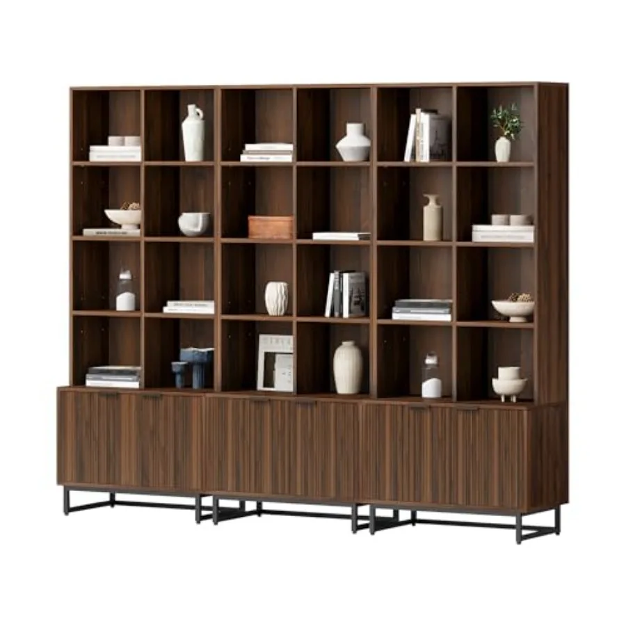 71 Tall Bookshelf Set of 3 with Storage 4 Tier Adjustable Shelves Fluted Doors Brown Farmhouse Library Shelves for Home Office
71 Tall Bookshelf Set of 3 with Storage 4 Tier Adjustable Shelves Fluted Doors Brown Farmhouse Library Shelves for Home Office