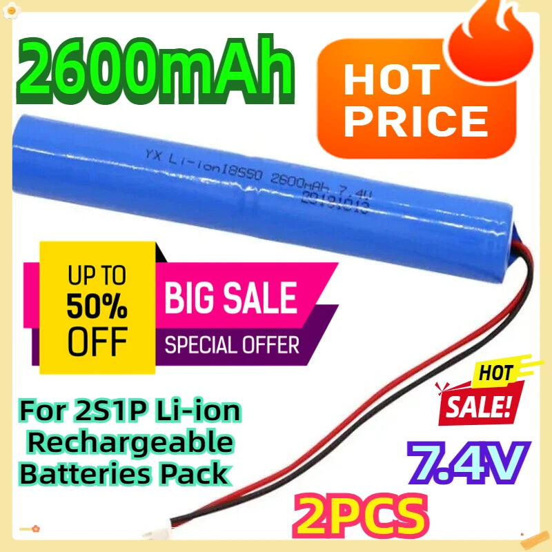 For 7.4V 2600Mah 2S1P Li-ion Rechargeable Batteries Pack 2pcs
For 7.4V 2600Mah 2S1P Li-ion Rechargeable Batteries Pack 2pcs