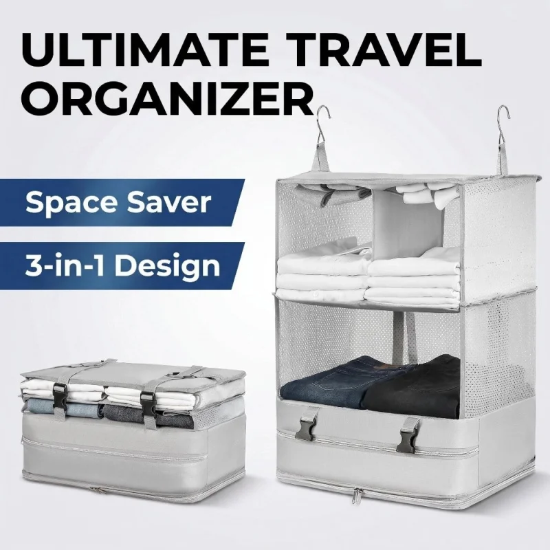 Multi-use Travel Hanging Wardrobe Organizer Collapsible Packing Cube for Business Trip Hotel Closet Suitcase Storage Bag
Multi-use Travel Hanging Wardrobe Organizer Collapsible Packing Cube for Business Trip Hotel Closet Suitcase Storage Bag