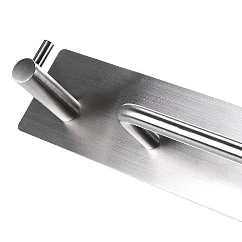 Brushed Stainless Steel 34cm Adhesive Towel Bar With Integrated Hook For Bathroom Kitchen Bedroom Organization
Brushed Stainless Steel 34cm Adhesive Towel Bar With Integrated Hook For Bathroom Kitchen Bedroom Organization
