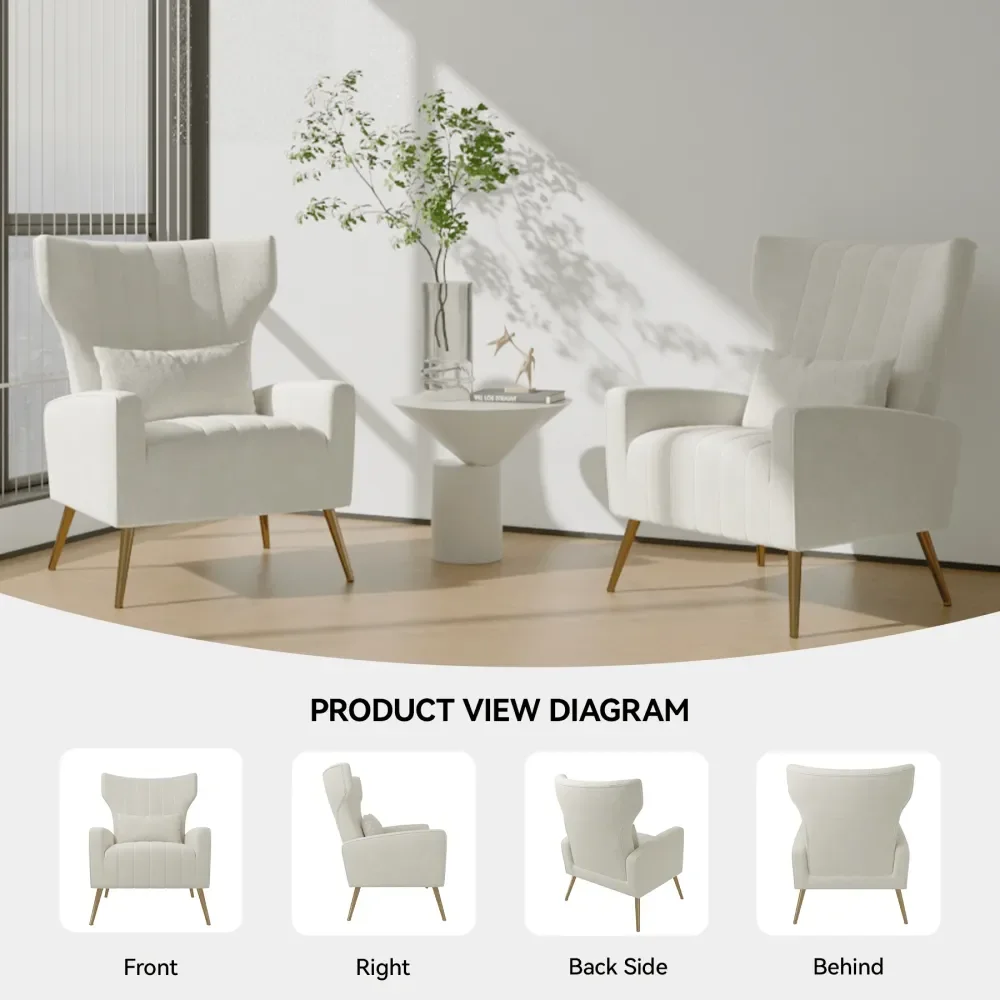 Nalupatio 1Piece Modern Velvet HighBack Armchair, Upholstered Lounge Chair, Reading Chair, With Lumbar Support, Metallic Gold Le
Nalupatio 1Piece Modern Velvet HighBack Armchair, Upholstered Lounge Chair, Reading Chair, With Lumbar Support, Metallic Gold Le