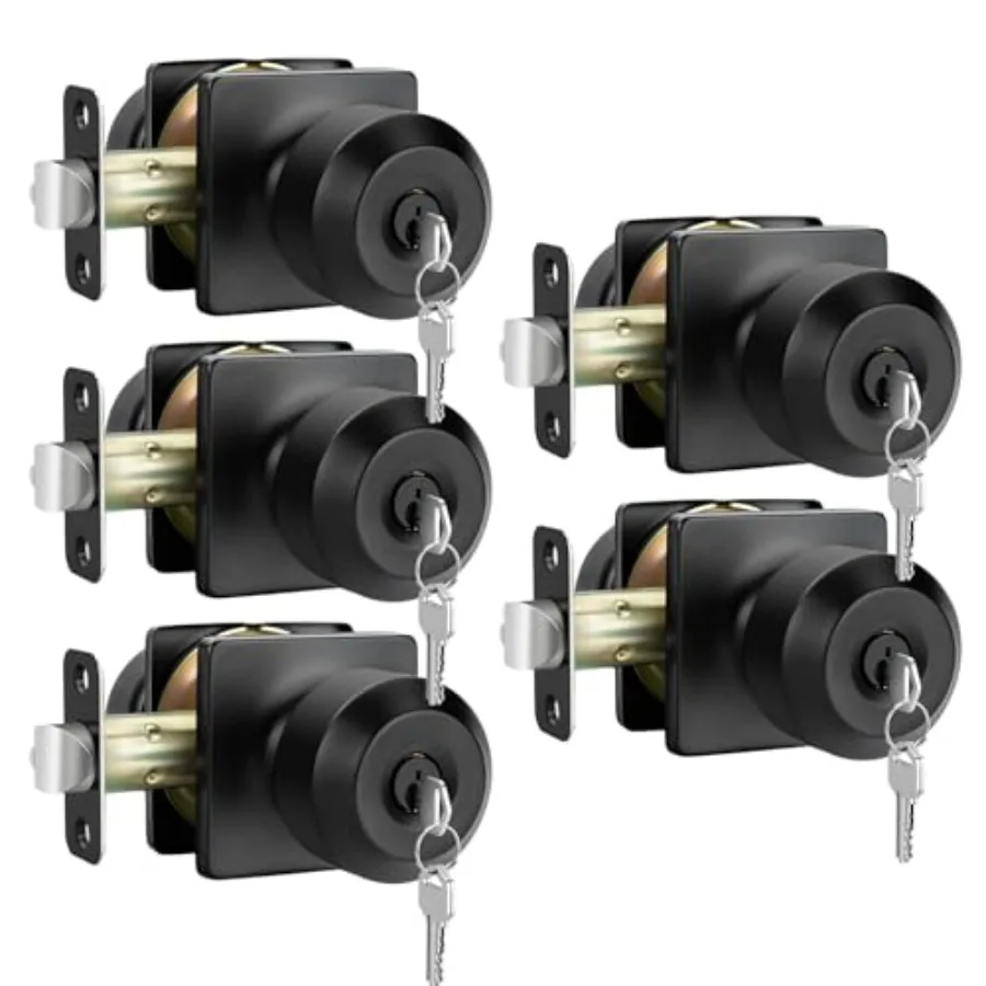 s Black Door Knob with Key, Keyed Alike Exterior Door Knobs with Lock, Door Knob for Bedrooms, Bathrooms, Locking DoorKnobs
s Black Door Knob with Key, Keyed Alike Exterior Door Knobs with Lock, Door Knob for Bedrooms, Bathrooms, Locking DoorKnobs