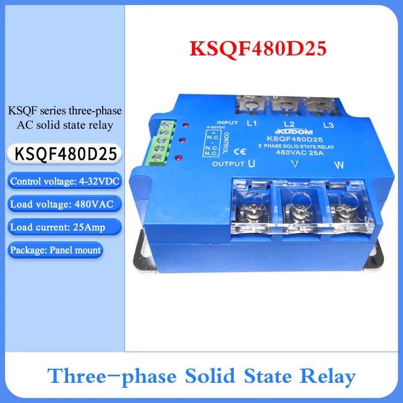 Three-phase AC Solid State Relay KSQF480D25 480D40 480D60/80 480V 25A/40A/60A/80A
Three-phase AC Solid State Relay KSQF480D25 480D40 480D60/80 480V 25A/40A/60A/80A