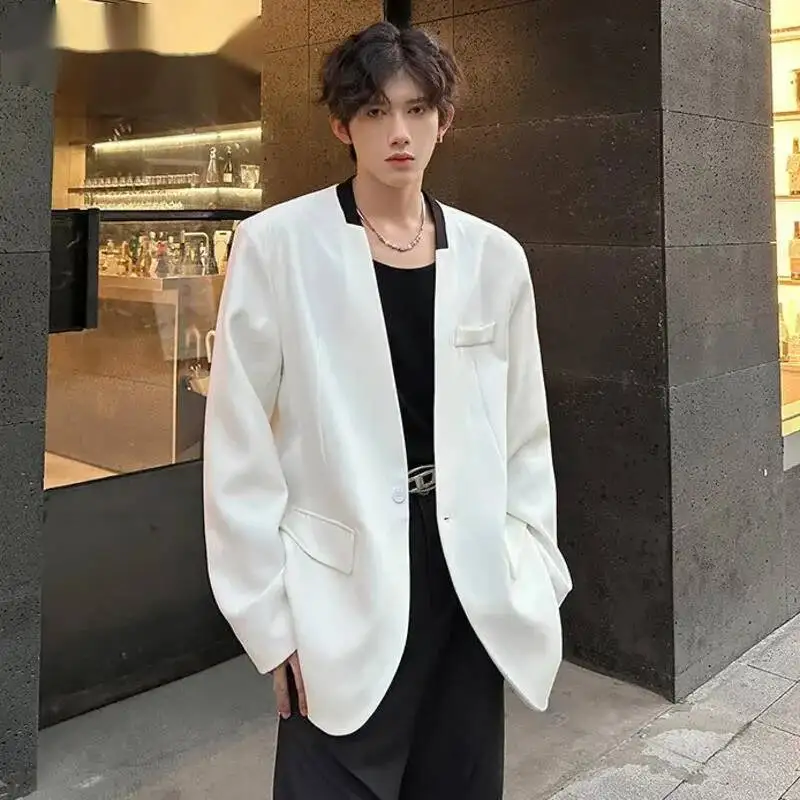 Korean Style Men's Suit Jackets Contrast Color Patchwork Collarless Clothing Single Button Loose Male Blazers Trendy 9XA4QL
Korean Style Men's Suit Jackets Contrast Color Patchwork Collarless Clothing Single Button Loose Male Blazers Trendy 9XA4QL