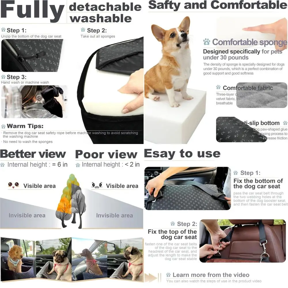Приподнятое автокресло для домашних животных для маленьких собак до 30 фунтов, 6 высотов внутренней части, безопасное и удобное, съемное и моющееся — коричневый
Приподнятое автокресло для домашних животных для маленьких собак до 30 фунтов, 6 высотов внутренней части, безопасное и удобное, съемное и моющееся — коричневый