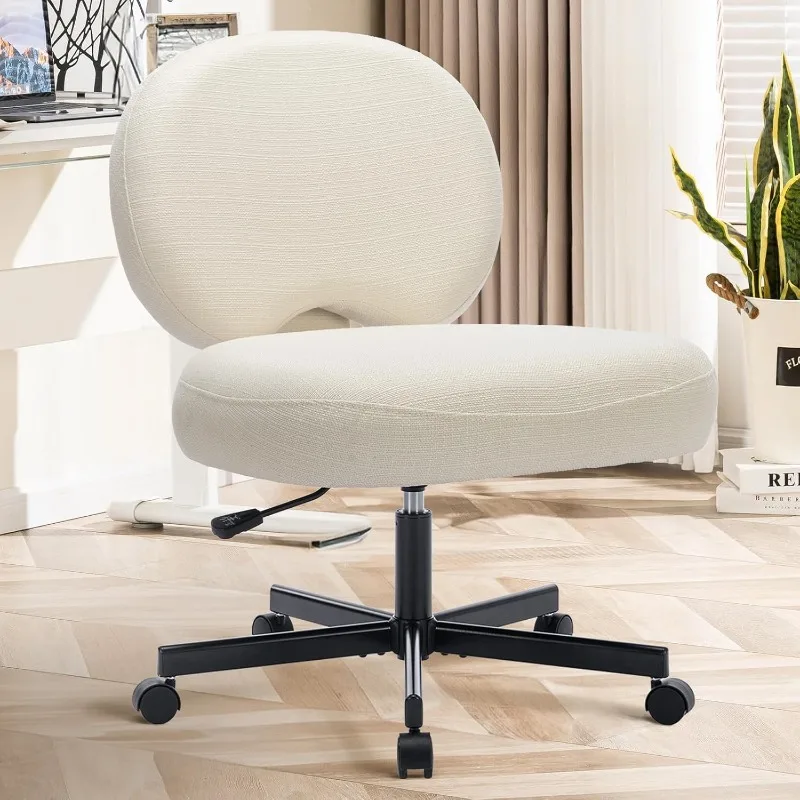 Criss Cross Armless Desk Chair, Cross Legged, with Wheels, Adjustable Height, Ergonomic Swivel Vanity Chair Mid Bac
Criss Cross Armless Desk Chair, Cross Legged, with Wheels, Adjustable Height, Ergonomic Swivel Vanity Chair Mid Bac