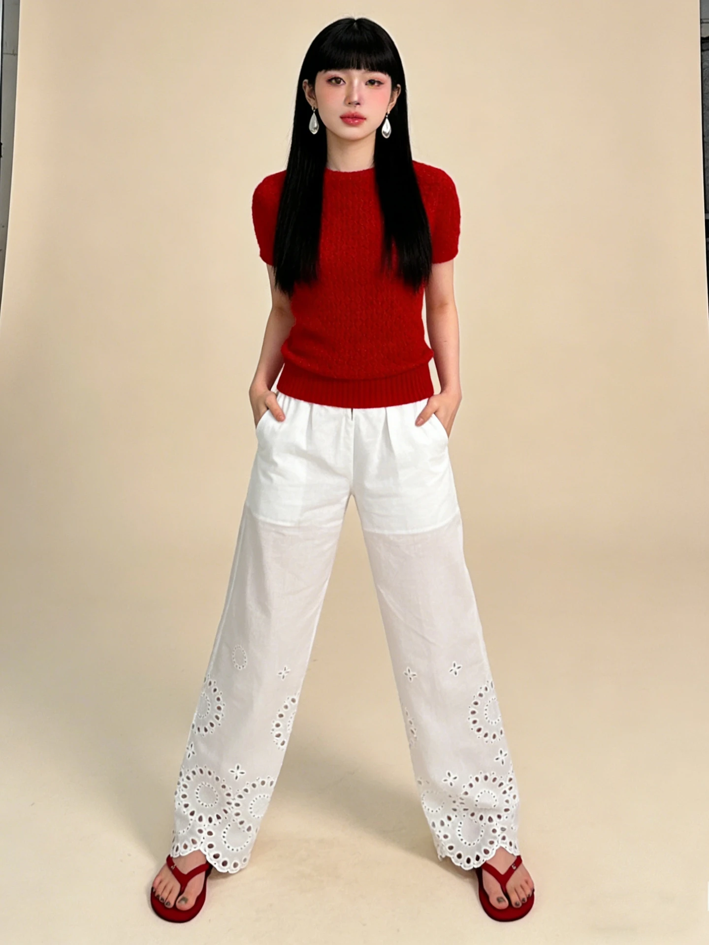 Lightey White Lace Embroidery Hollow out Casual Pants Women's Summer Thin Wide Leg Jeans l Waist Casual Faion
Lightey White Lace Embroidery Hollow out Casual Pants Women's Summer Thin Wide Leg Jeans l Waist Casual Faion