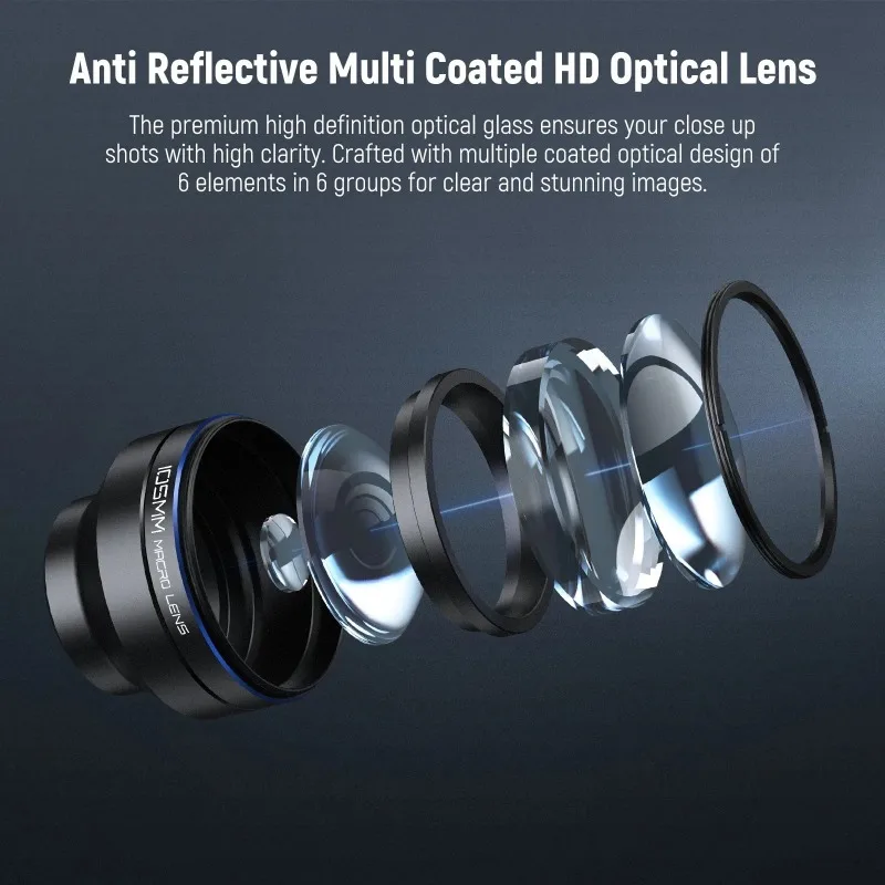 105mm Macro Lens with 17mm Phone Clip & 67mm Filter Adapter
105mm Macro Lens with 17mm Phone Clip & 67mm Filter Adapter