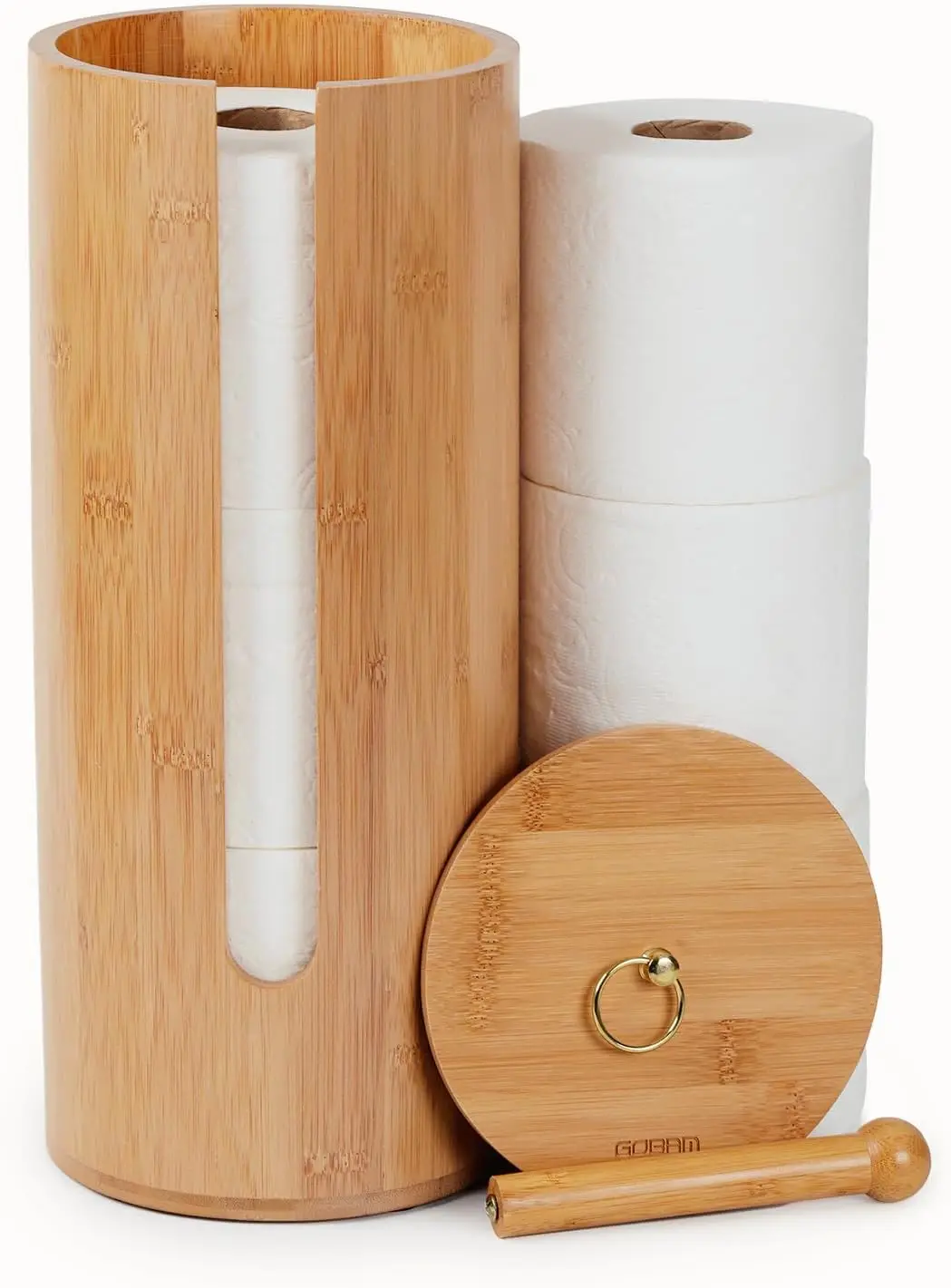Bamboo Toilet Paper Storage with Dual-Use Lid, Freestanding Bathroom Tissue Organizer with Viewing Slot, Built-In Handle
Bamboo Toilet Paper Storage with Dual-Use Lid, Freestanding Bathroom Tissue Organizer with Viewing Slot, Built-In Handle