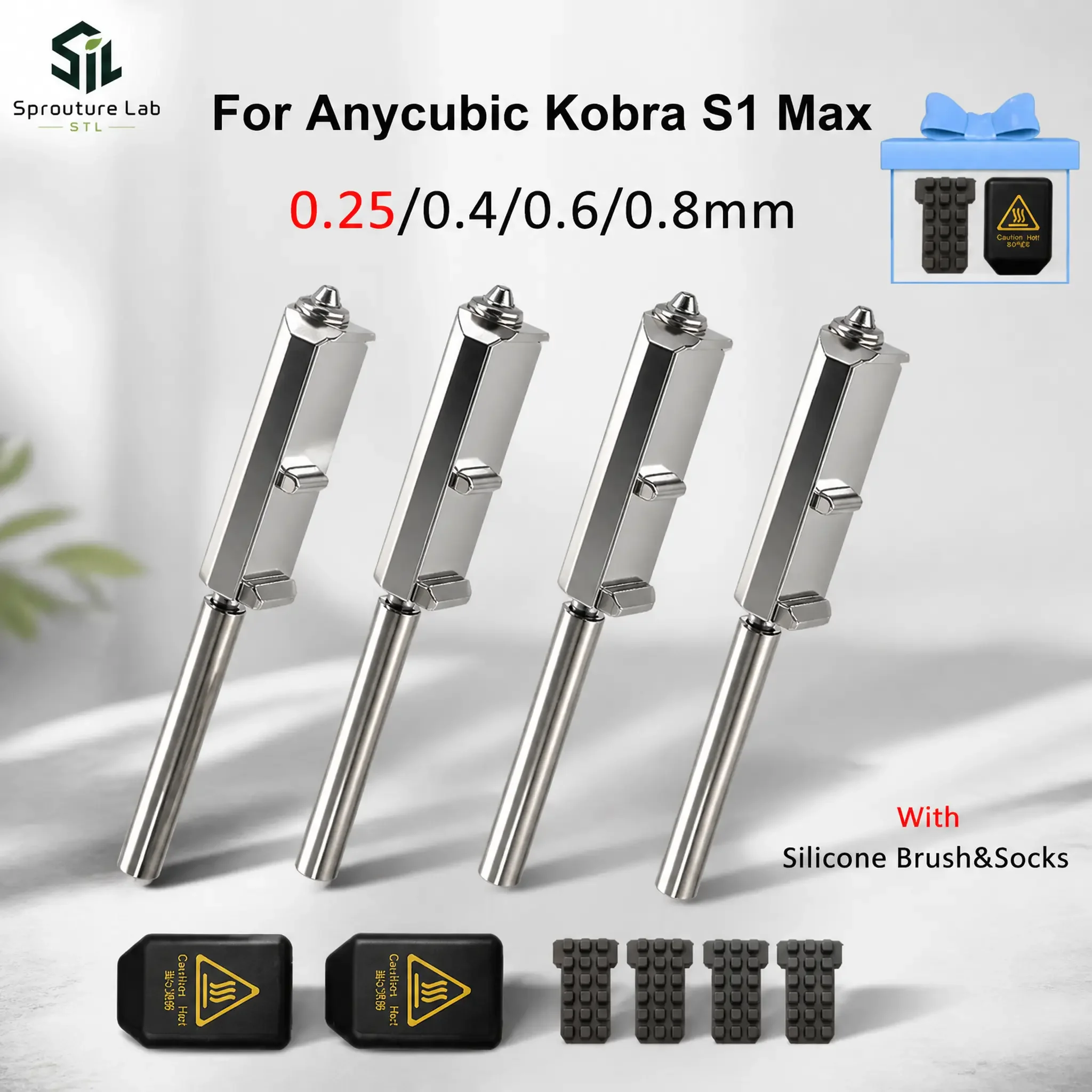 For Anycubic S1 Max Nozzle Print Head Assembly 0.25/0.4/0.6/0.8mm for Anycubic Kobra S1 Max Nozzle Wiper Nozzle Sock 3D printer
For Anycubic S1 Max Nozzle Print Head Assembly 0.25/0.4/0.6/0.8mm for Anycubic Kobra S1 Max Nozzle Wiper Nozzle Sock 3D printer