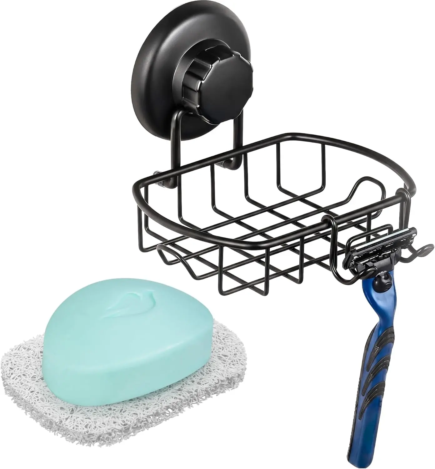 Super Strong Suction Soap Dish with Hooks - Rustproof Stainless Steel Soap Holder for Shower & Kitchen - Easy Install, Holds 20 lbs (Black)
Super Strong Suction Soap Dish with Hooks - Rustproof Stainless Steel Soap Holder for Shower & Kitchen - Easy Install, Holds 20 lbs (Black)
