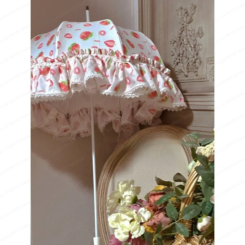 Strawberry Dessert Style Handmade Vintage Lace Long Handle Antique Parasol, Lolita Photography Prop
Strawberry Dessert Style Handmade Vintage Lace Long Handle Antique Parasol, Lolita Photography Prop