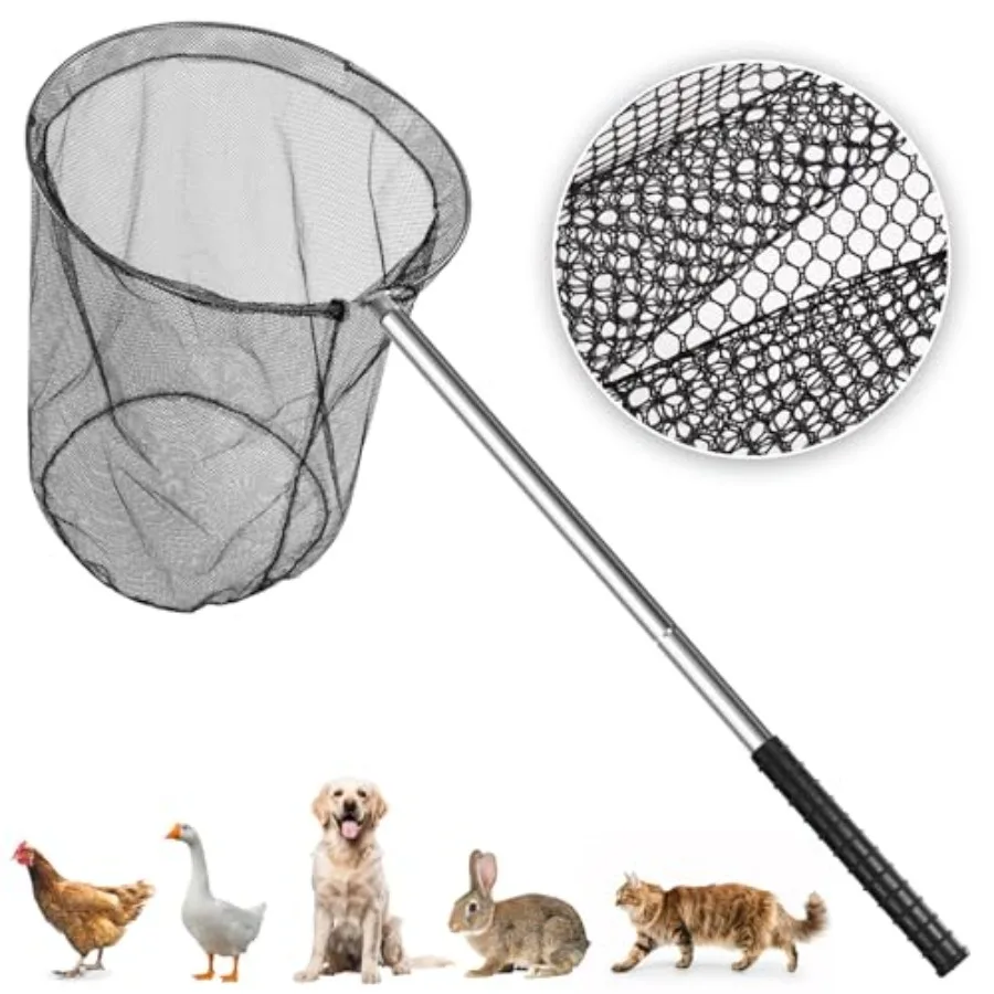 Large Catch Net - Anmial Net for Cat, Dog, Chicken, Goose, Ducks, Bird, Butterfly with Heavy-Duty Handle Adjustable to 5 Length
Large Catch Net - Anmial Net for Cat, Dog, Chicken, Goose, Ducks, Bird, Butterfly with Heavy-Duty Handle Adjustable to 5 Length