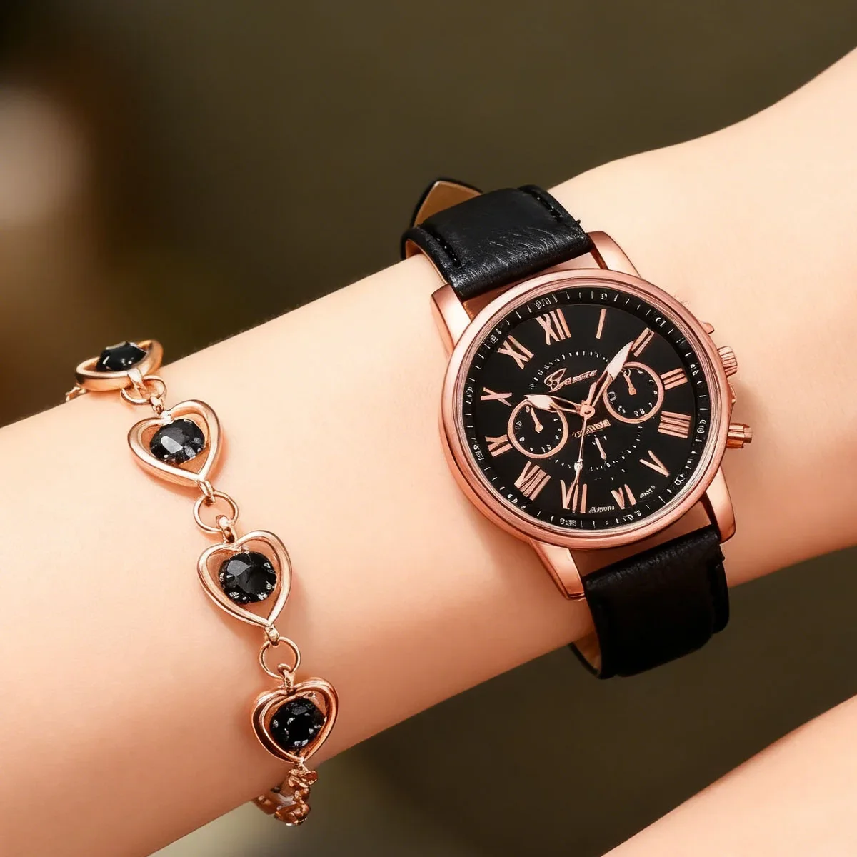 6 шт. — модные и минималистичные женские кварцевые часы в форме сердца, комплект украшений с бабочками (без коробки)
6 шт. — модные и минималистичные женские кварцевые часы в форме сердца, комплект украшений с бабочками (без коробки)