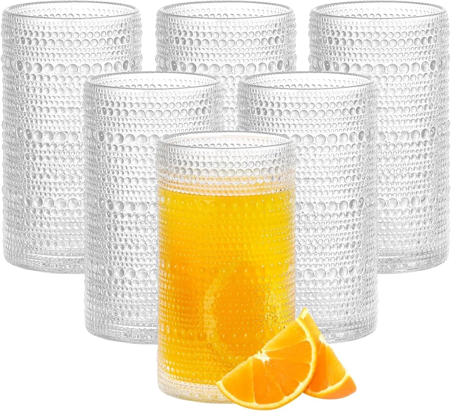 16oz Hobnail Drinking Glasses Set of 6, Vintage Large Capacity Embossed Clear Tumblers, Highball Glasses for Water, Cocktail, Be
16oz Hobnail Drinking Glasses Set of 6, Vintage Large Capacity Embossed Clear Tumblers, Highball Glasses for Water, Cocktail, Be