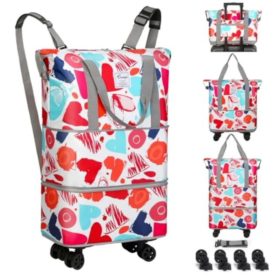 Rolling Duffel Bag with Wheels - Foldable Expandable Duffle Bag with Wheels for Travel, Rolling Luggage Bag Wheeled Carry On Ba
Rolling Duffel Bag with Wheels - Foldable Expandable Duffle Bag with Wheels for Travel, Rolling Luggage Bag Wheeled Carry On Ba