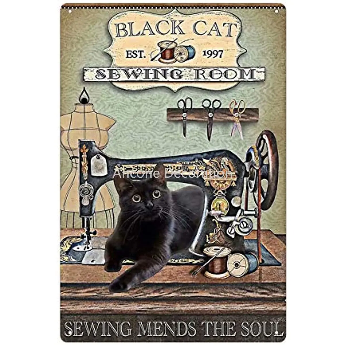 Black Cat Vintage Metal Tin Sign,Sewing Room Retro Wall Plaque Poster Cafe Bar Pub Beer Club Wall Home Decor 8x12 inch
Black Cat Vintage Metal Tin Sign,Sewing Room Retro Wall Plaque Poster Cafe Bar Pub Beer Club Wall Home Decor 8x12 inch