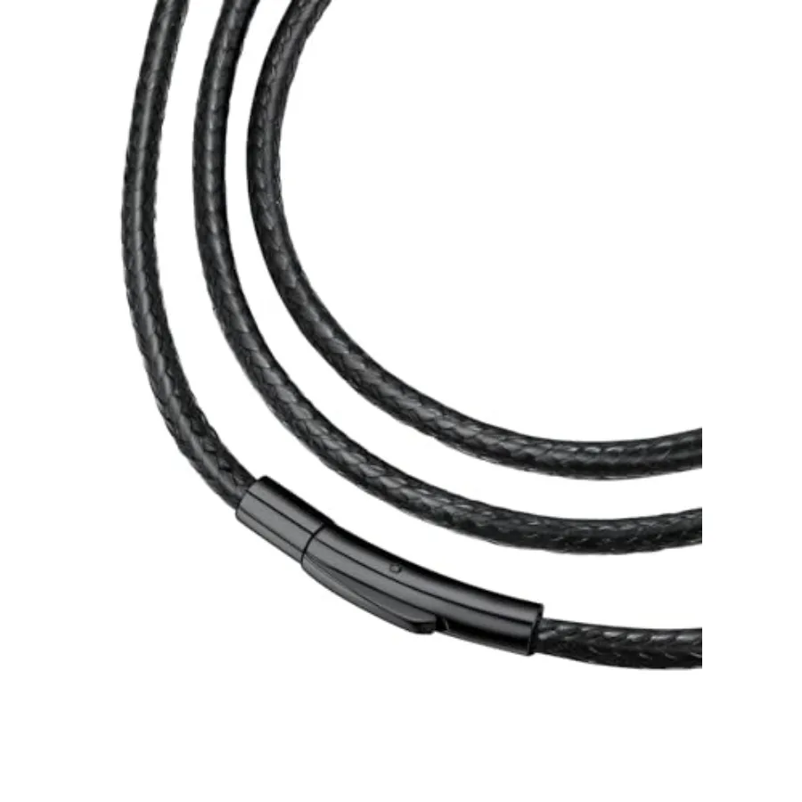 FaithHeart Braided Leather 2MM/3MM Necklace Cord for Men with Staless Steel Snap Clasp, Waterproof Woven Wax Rope Cha for Penda
FaithHeart Braided Leather 2MM/3MM Necklace Cord for Men with Staless Steel Snap Clasp, Waterproof Woven Wax Rope Cha for Penda
