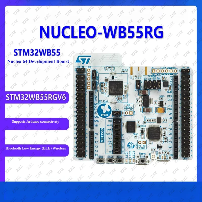 NUCLEO-WB55RG Development Board STM32WB55RGT6 Dual-Core Cortex-M4/M0+ Bluetooth 5.2 WiFi
NUCLEO-WB55RG Development Board STM32WB55RGT6 Dual-Core Cortex-M4/M0+ Bluetooth 5.2 WiFi