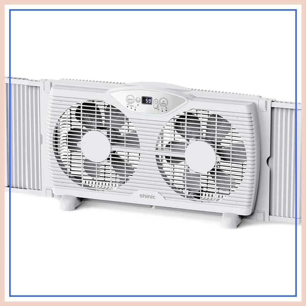 Twin Window Fan 9-Inch Reversible Airflow, Thermostat Control, 3 Speeds, 3 Functions, 23.8"-37" Expandable, ETL Certified
Twin Window Fan 9-Inch Reversible Airflow, Thermostat Control, 3 Speeds, 3 Functions, 23.8"-37" Expandable, ETL Certified