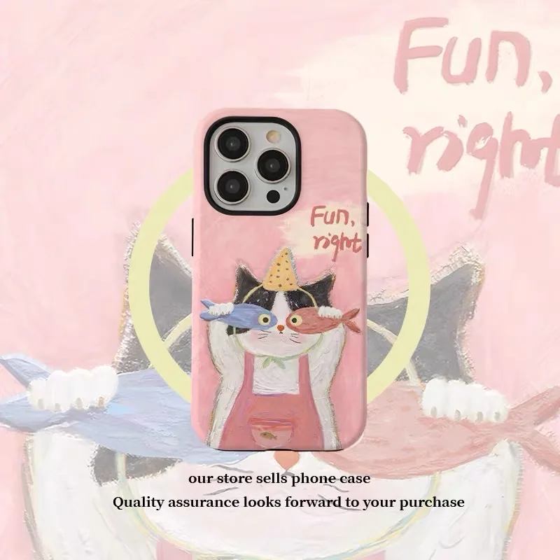 Ins Pink Oil Painting Cartoon of Little Cat Phone Case for IPHONE 16 15 PRO MAX 14 13 12 11 Acrylic TPU Two in One Phone Cases
Ins Pink Oil Painting Cartoon of Little Cat Phone Case for IPHONE 16 15 PRO MAX 14 13 12 11 Acrylic TPU Two in One Phone Cases