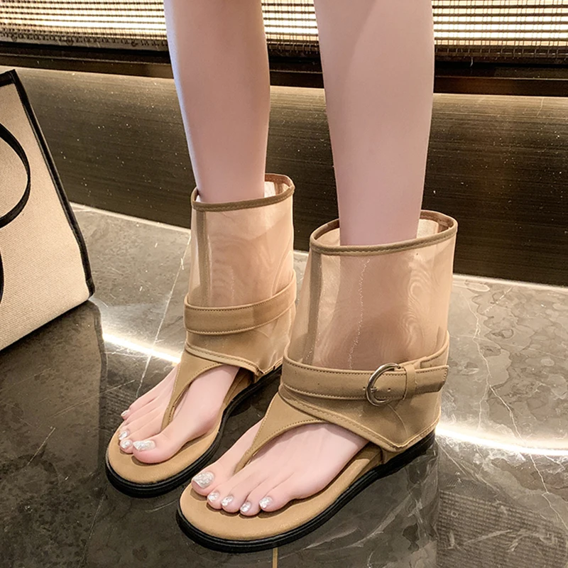Women Gladiator Mesh Ankle Boots Wedge Heel Thong Sandals Open Toe Buckle Strap Casual Summer See Through Sandals Booties Shoes
Women Gladiator Mesh Ankle Boots Wedge Heel Thong Sandals Open Toe Buckle Strap Casual Summer See Through Sandals Booties Shoes