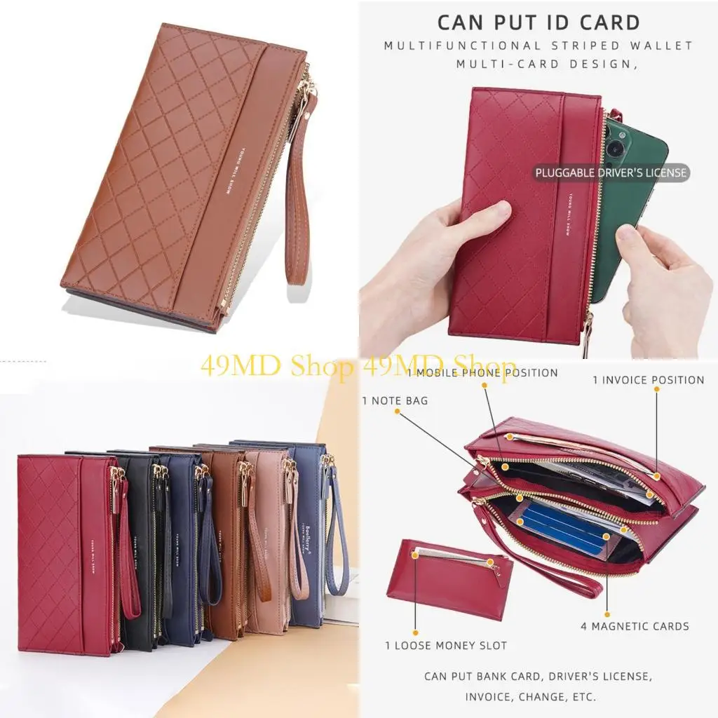 49MD PU Leather Wallet with Zipper Name Card Holder Portable Coin Purse Phone Bag
49MD PU Leather Wallet with Zipper Name Card Holder Portable Coin Purse Phone Bag