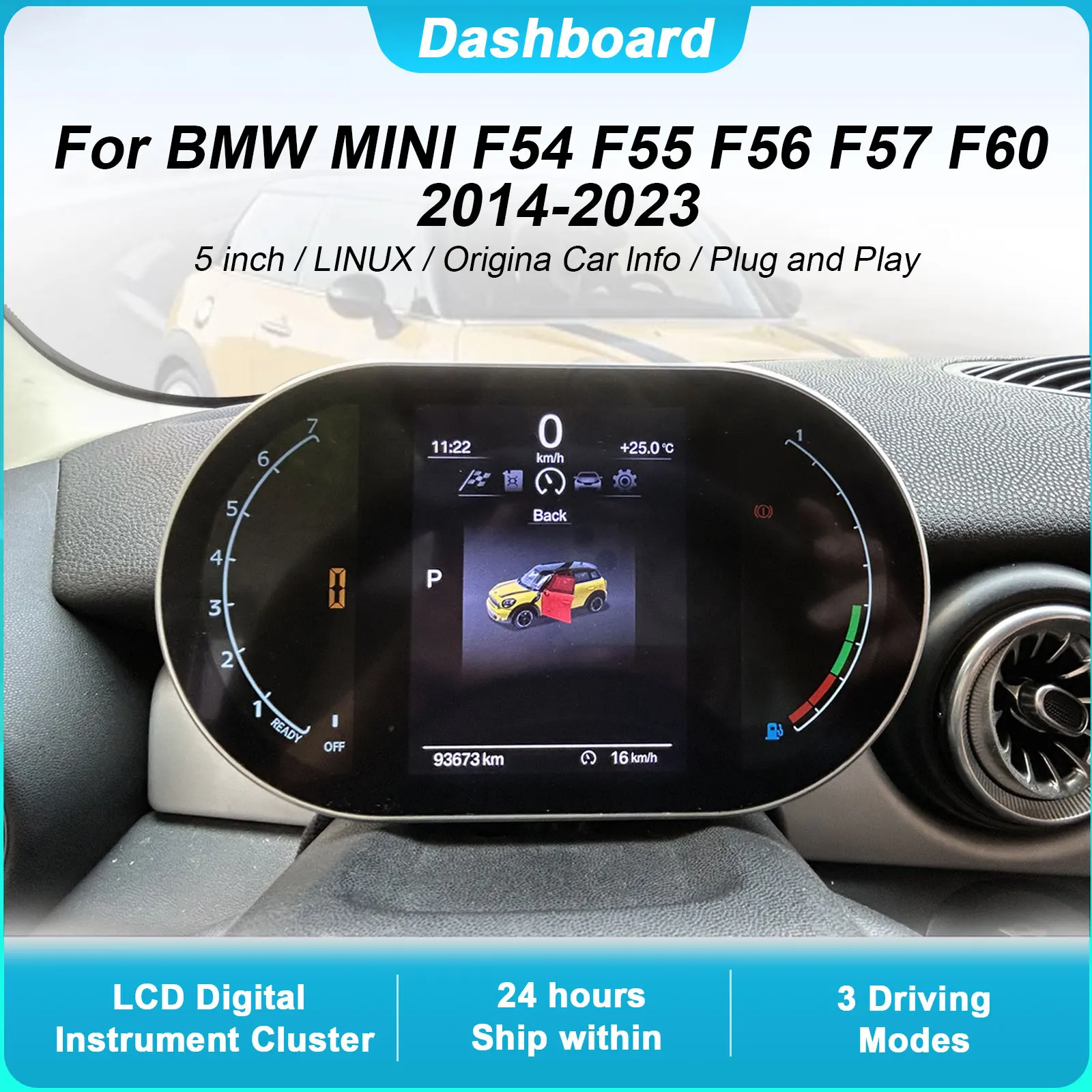 Digital Cluster Dashboard For BMW Mini F Series F54 F55 F56 F57 F60 2014-2023 Dashboard speedometer Supports and play
Digital Cluster Dashboard For BMW Mini F Series F54 F55 F56 F57 F60 2014-2023 Dashboard speedometer Supports and play
