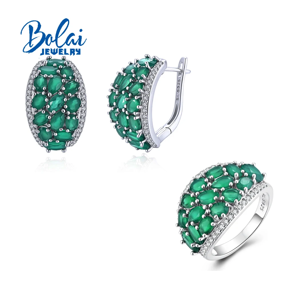 Gorgeous Natural green agate ring earrings 925 sterling silver women's fine jewelry set for engagement and party gift
Gorgeous Natural green agate ring earrings 925 sterling silver women's fine jewelry set for engagement and party gift