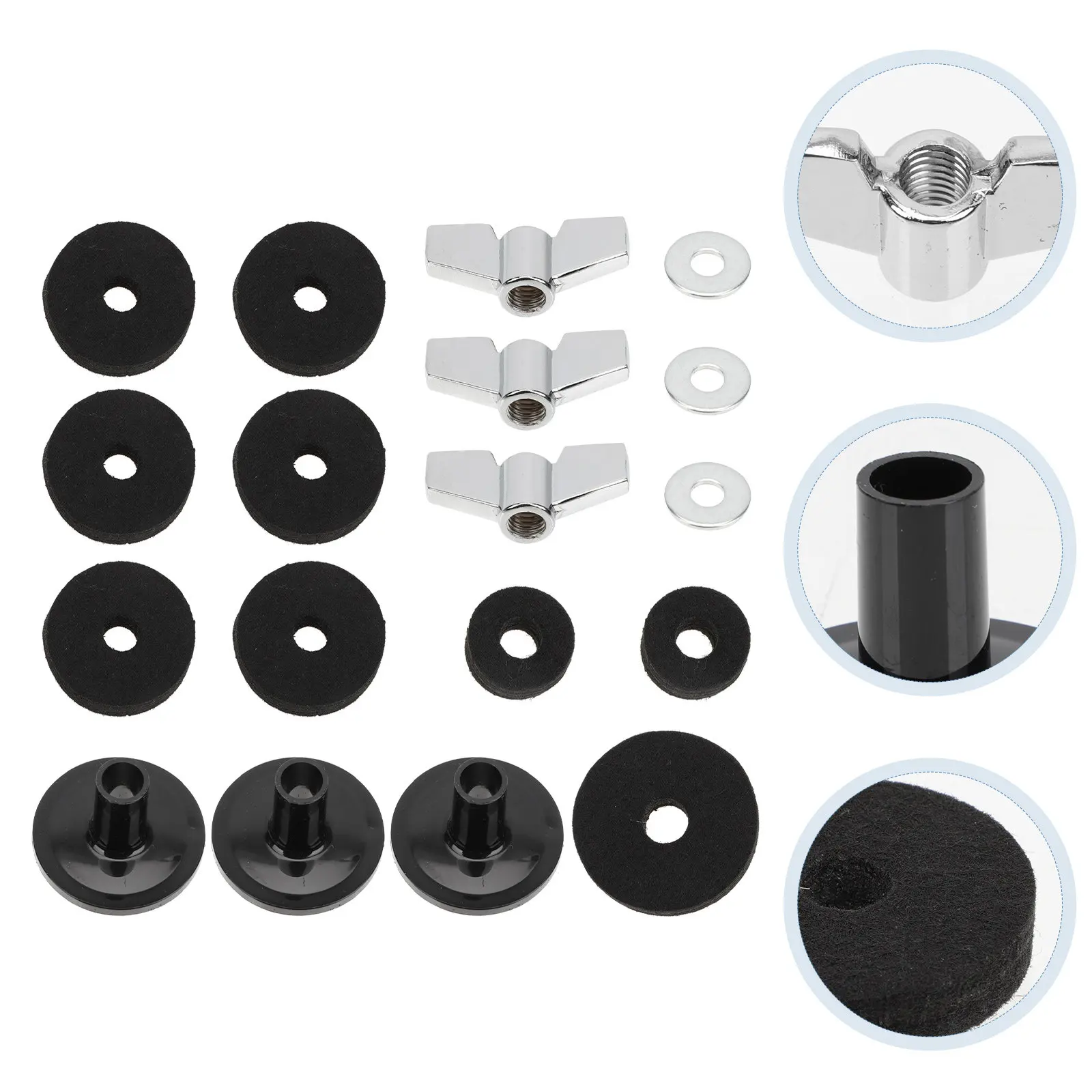 1Set Professional Drum Set Felt Pad Kit Alloy Reinforced Sponge Core Felt Cushions for Snare Tom Bass Cymbal Mounts Drum Kit
1Set Professional Drum Set Felt Pad Kit Alloy Reinforced Sponge Core Felt Cushions for Snare Tom Bass Cymbal Mounts Drum Kit