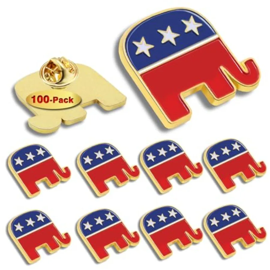 10/20/50/100Pcs Grand Old Party GOP Elephant Enamel Pins Bluk -Show Your Support for Grand Old Party 2024 Presidential Election
10/20/50/100Pcs Grand Old Party GOP Elephant Enamel Pins Bluk -Show Your Support for Grand Old Party 2024 Presidential Election
