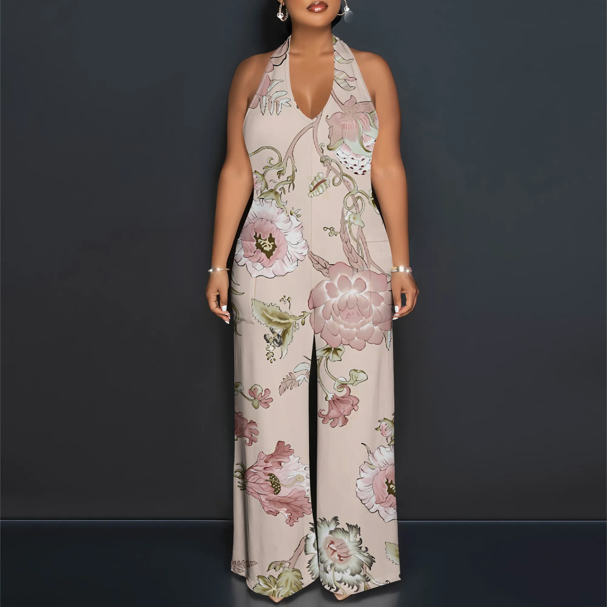 Elegant Floral Halter V-Neck Maxi Dress - Women's Romantic Chic Party Resortwear Evening Beachwear Summer
Elegant Floral Halter V-Neck Maxi Dress - Women's Romantic Chic Party Resortwear Evening Beachwear Summer