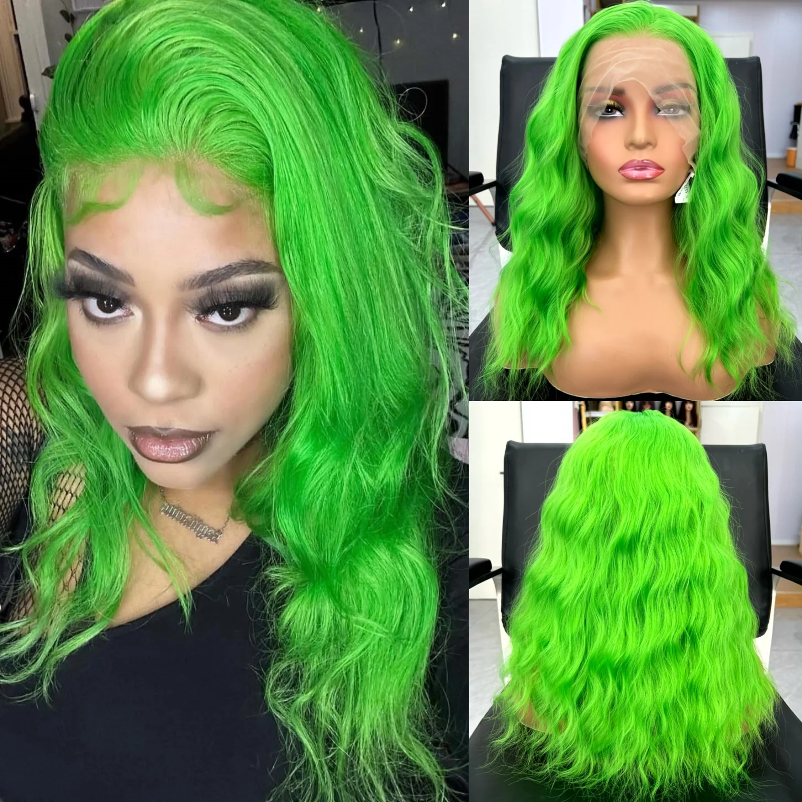 Green Wig Short Curly Wavy Bob Synthetic Wig Free Part Shoulder Length Colorful Loose Curly Lace Front Wigs for Women Party
Green Wig Short Curly Wavy Bob Synthetic Wig Free Part Shoulder Length Colorful Loose Curly Lace Front Wigs for Women Party