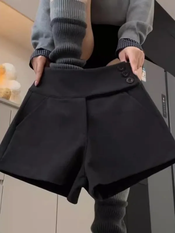 High Waist Tweed Wrap around orts Women's Autumn Winter New Sle Outerwear Base Layer Pants Versatile Hot orts Boot Pants
High Waist Tweed Wrap around orts Women's Autumn Winter New Sle Outerwear Base Layer Pants Versatile Hot orts Boot Pants