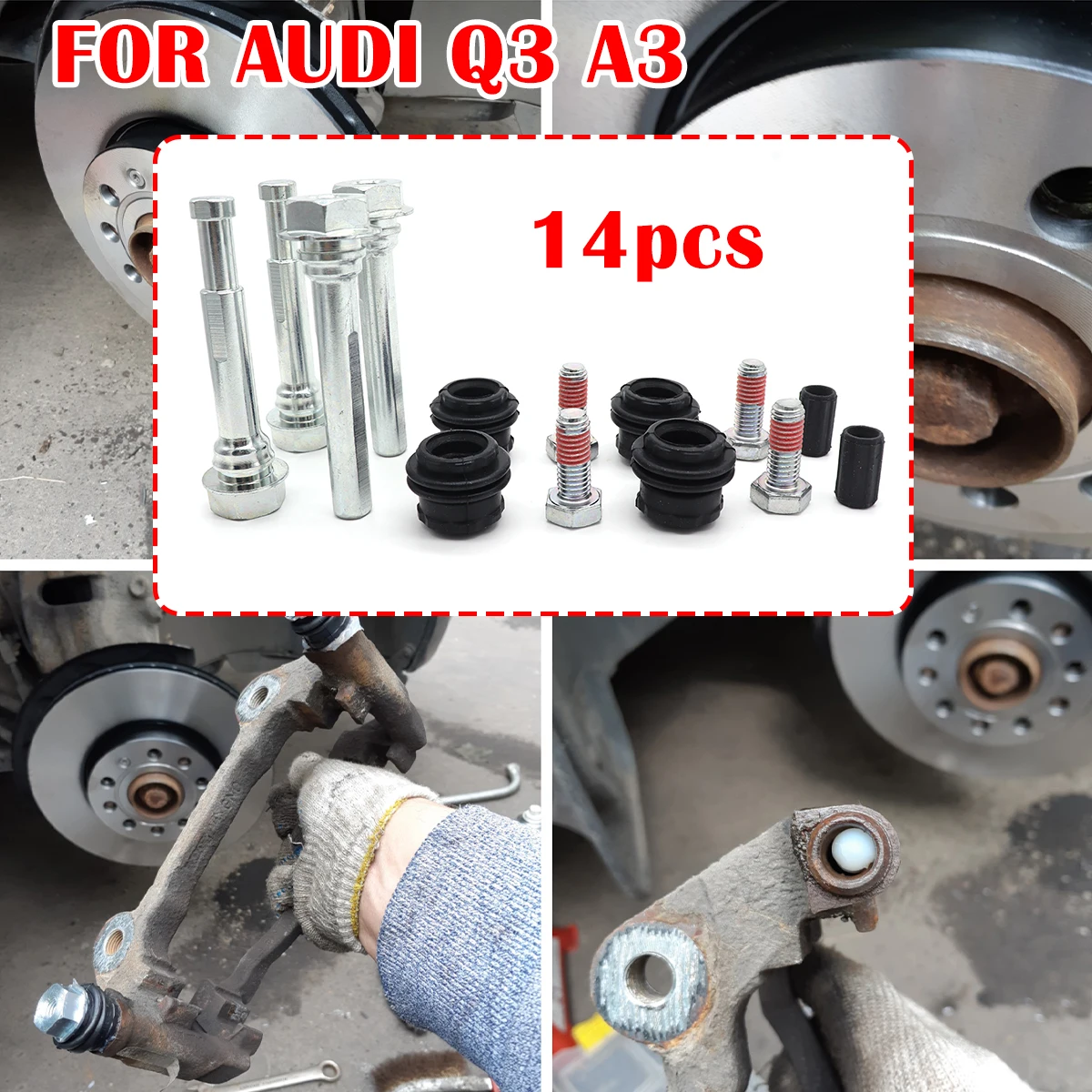 14pcs FOR AUDI Q3 2018-2025 A3 8V 2012-Brake Caliper Cylinder Slider Guide Pin For Disc Housing Bolts Bushing Boot Seal Kit
14pcs FOR AUDI Q3 2018-2025 A3 8V 2012-Brake Caliper Cylinder Slider Guide Pin For Disc Housing Bolts Bushing Boot Seal Kit