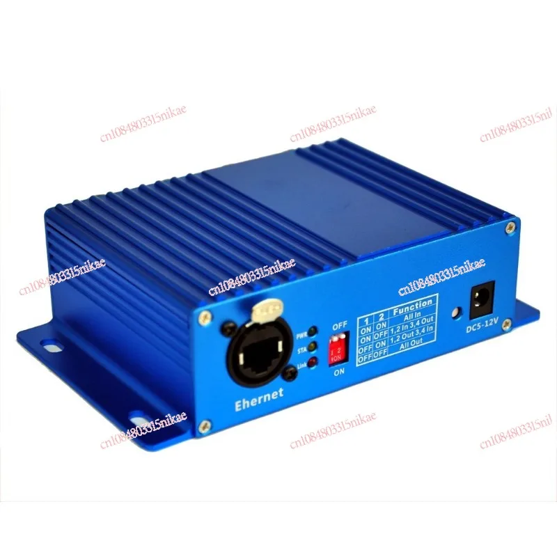 Синий 4-портовый двунаправленный контроллер передачи сетевого сигнала для сценического освещения — 4-канальная выходная консоль
Синий 4-портовый двунаправленный контроллер передачи сетевого сигнала для сценического освещения — 4-канальная выходная консоль