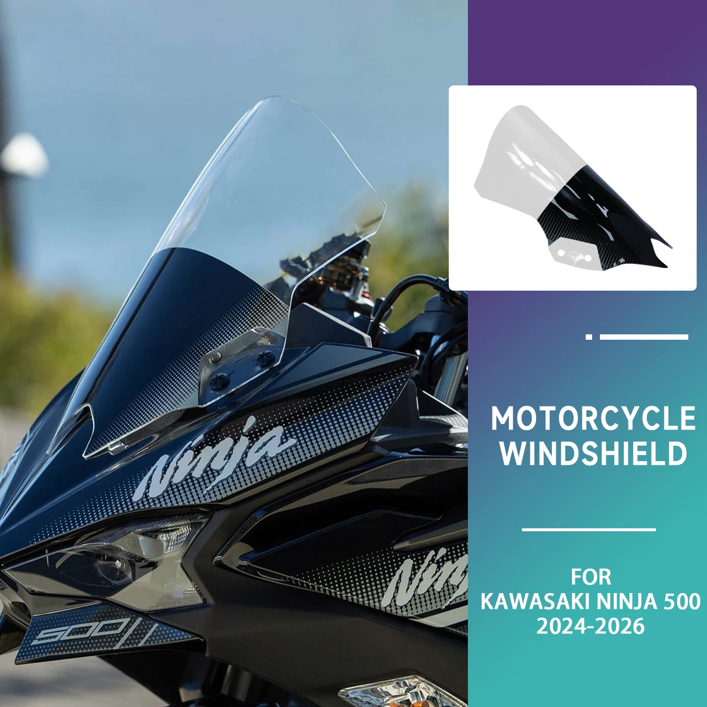 Ninja 500 Front Windshield For Kawasaki Ninja 500 Ninja 500 SE 2024-2025 Motorcycle Windshield Spoilers Fairing Wind Deflector
Ninja 500 Front Windshield For Kawasaki Ninja 500 Ninja 500 SE 2024-2025 Motorcycle Windshield Spoilers Fairing Wind Deflector