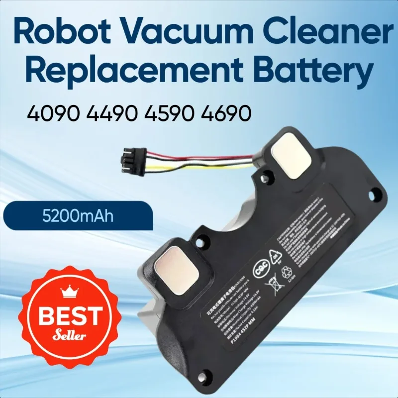 14.4V 5200mAh for CECOTEC CONGA 4090 4490 4590 4690 Robot Vacuum Cleaner Replacement Battery
14.4V 5200mAh for CECOTEC CONGA 4090 4490 4590 4690 Robot Vacuum Cleaner Replacement Battery