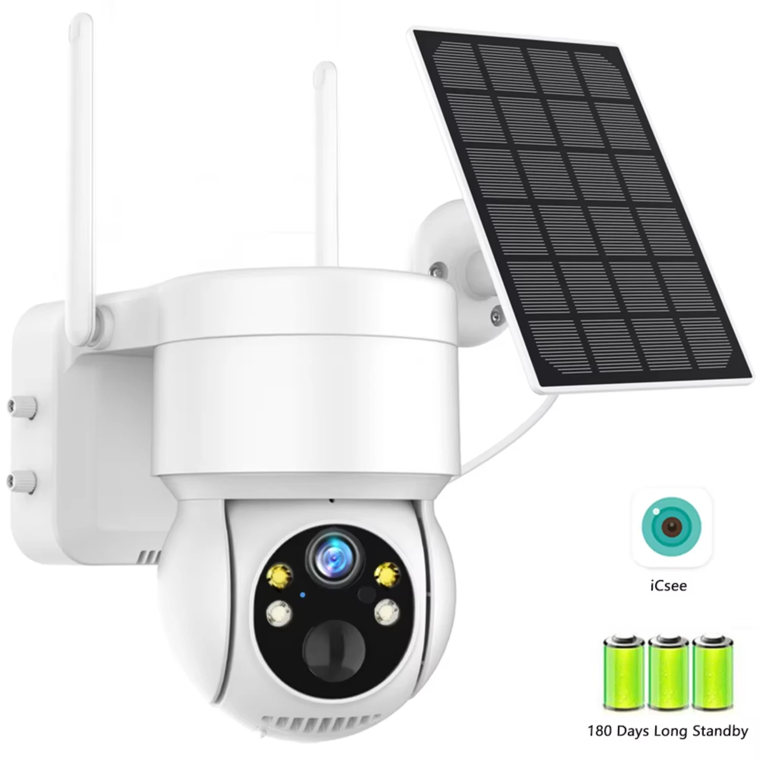 Wi-Fi PTZ-камера, уличная беспроводная солнечная IP-камера, 4 МП, камера видеонаблюдения со встроенным аккумулятором, длительное время ожидания, приложение iCsee
Wi-Fi PTZ-камера, уличная беспроводная солнечная IP-камера, 4 МП, камера видеонаблюдения со встроенным аккумулятором, длительное время ожидания, приложение iCsee